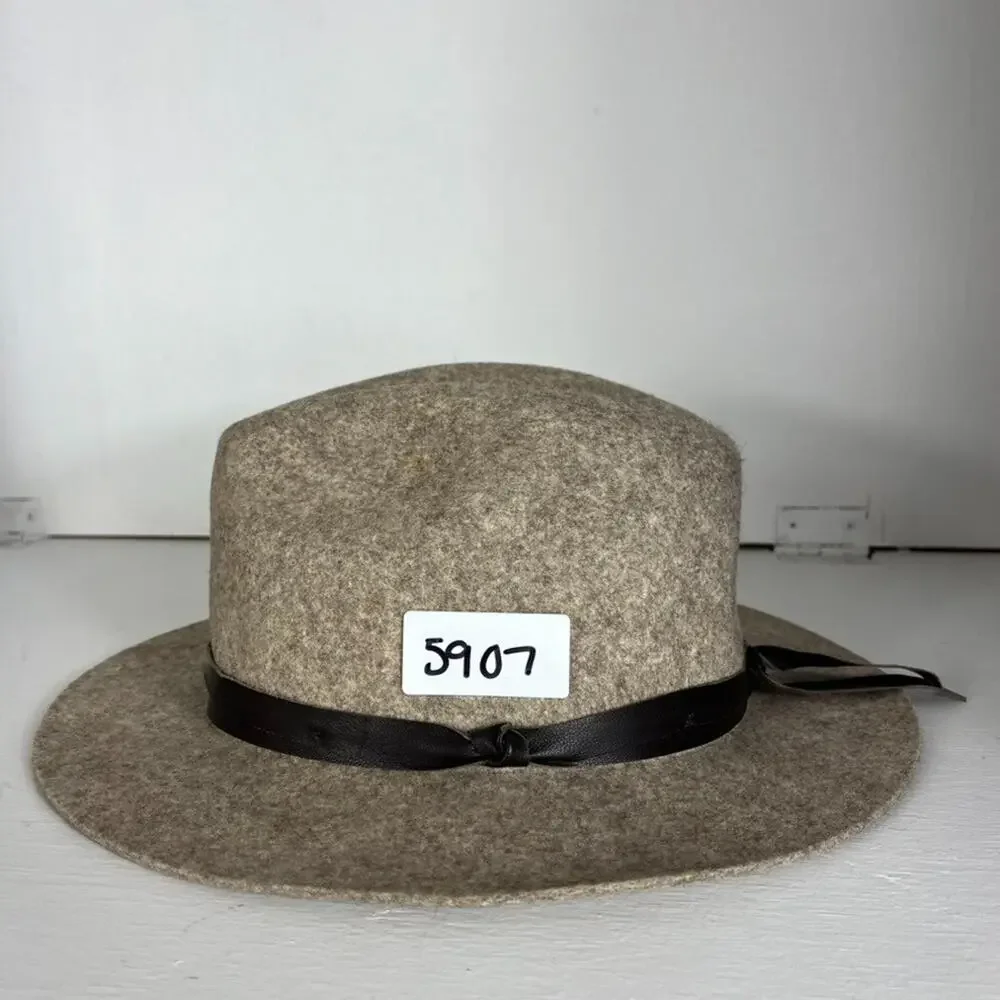 ORVIS 100% Wool Fedora Hat with Trim Women's Size Large Tan